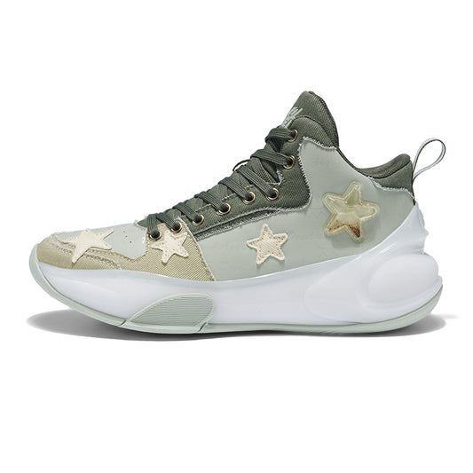 DEVIL & ANGEL Men's Basketball Shoes, Urban Streetwear Fashion Sneakers with Unique Liquid-Filled Chamber and Real Preserved Blue Roses, Professional High-Top Performance Midsole, Size 7-12